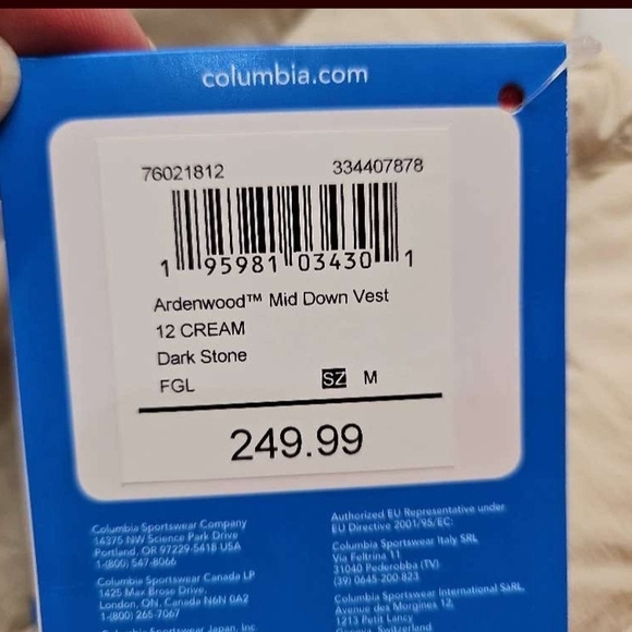 Columbia Medium Women's Cream Puffer Vest Down Filled NWT - Picture 4 of 16